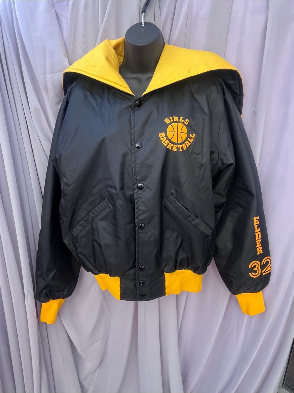 Women's Black & Yellow Varsity Basketball Jacket